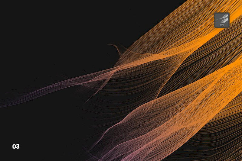 PS笔刷-渐变色发丝线条PS笔刷合集下载 笔刷资源 sucaiwan.com