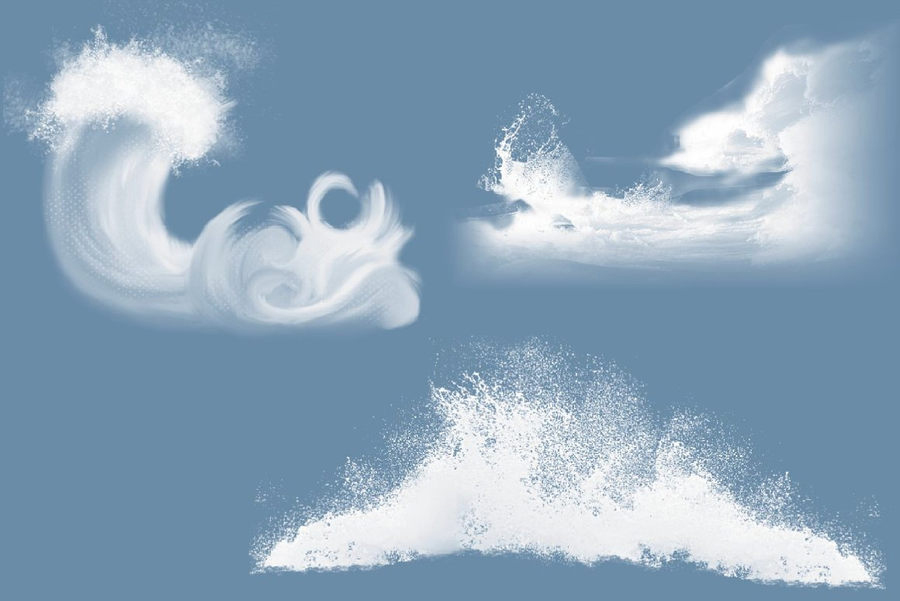 procreate笔刷-水花水波纹质感纹理图案素材 笔刷资源 sucaiwan.com
