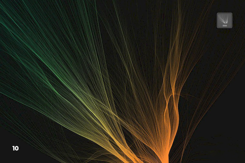 PS笔刷-渐变色发丝线条PS笔刷合集下载 笔刷资源 sucaiwan.com