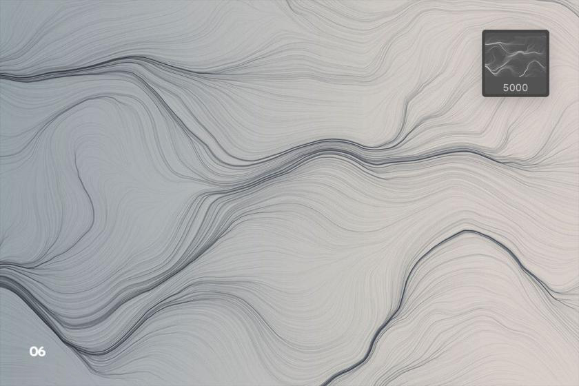 PS笔刷-抽象电场粒子流动线条纹理效果笔刷素材 笔刷资源 sucaiwan.com