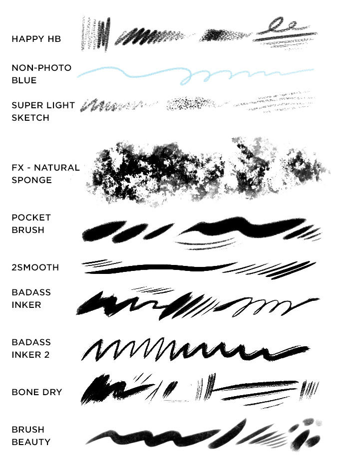 PS笔刷-油画墨水水彩铅笔粉彩水粉笔刷photoshop笔刷资源素材 笔刷资源 sucaiwan.com