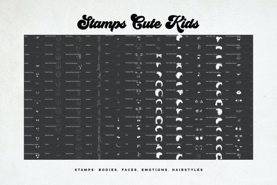 Procreate笔刷-卡通儿童角色线稿笔刷素材下载 笔刷资源 第7张-素材湾丨精选海外优质设计素材资源 Procreate笔刷-卡通儿童角色线稿笔刷素材下载 笔刷资源 sucaiwan.com