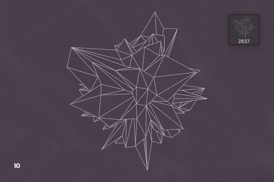 PS笔刷-抽象几何多边形线框图案PS笔刷素材资源 笔刷资源 sucaiwan.com