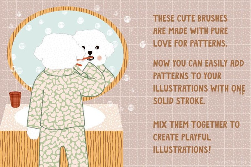 Procreate笔刷-无缝拼接纹理背景图案笔刷素材下载 笔刷资源 sucaiwan.com