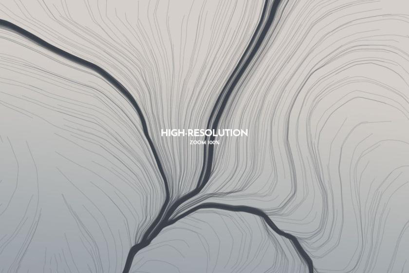 PS笔刷-抽象电场粒子流动线条纹理效果笔刷素材 笔刷资源 sucaiwan.com