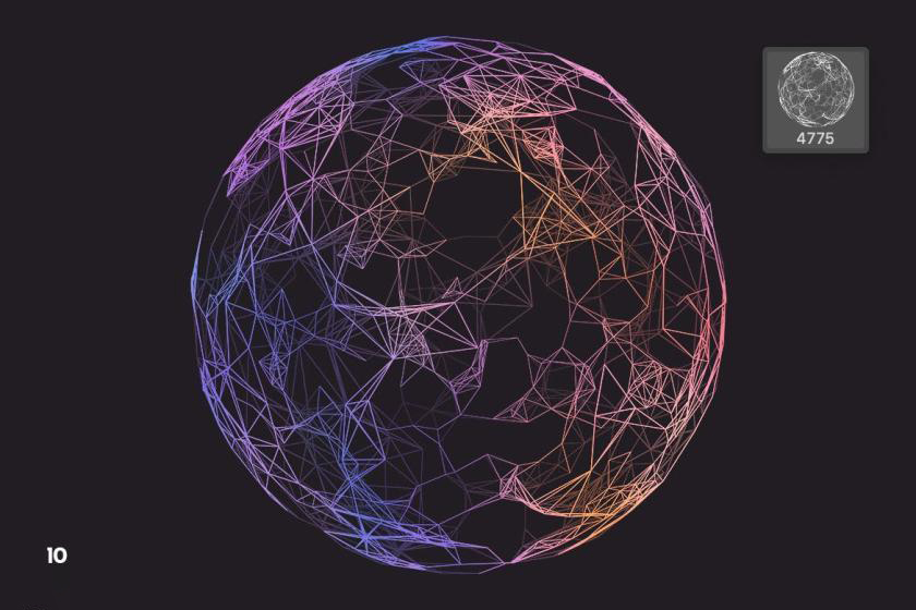 PS笔刷-多边形网格球体Photoshop笔刷素材 笔刷资源 sucaiwan.com