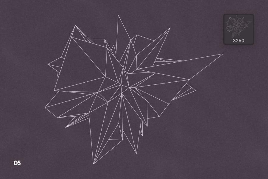 PS笔刷-抽象几何多边形线框图案PS笔刷素材资源 笔刷资源 sucaiwan.com