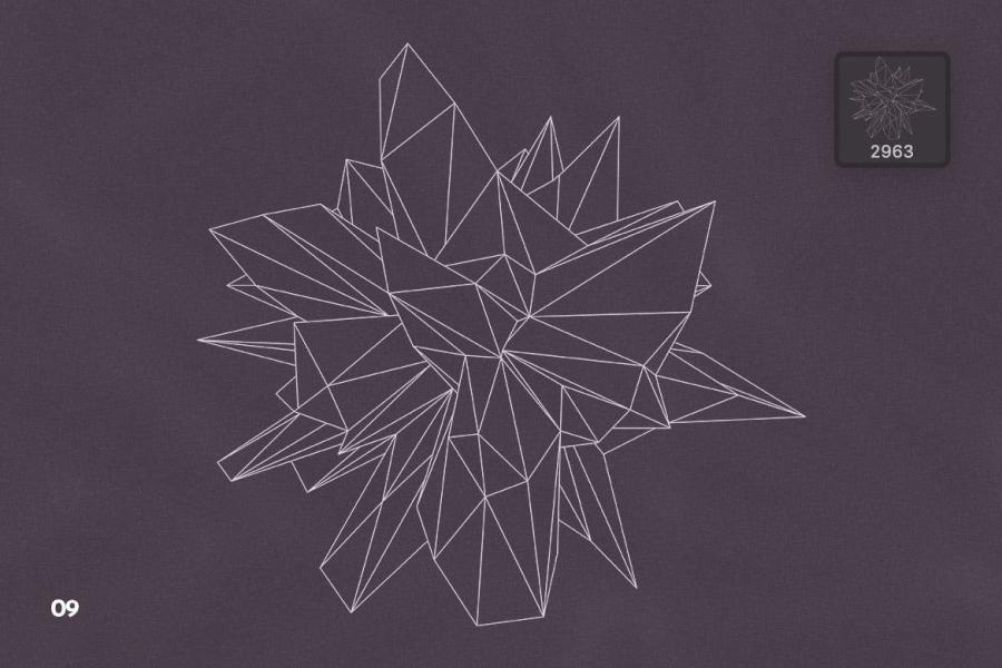 PS笔刷-抽象几何多边形线框图案PS笔刷素材资源 笔刷资源 sucaiwan.com