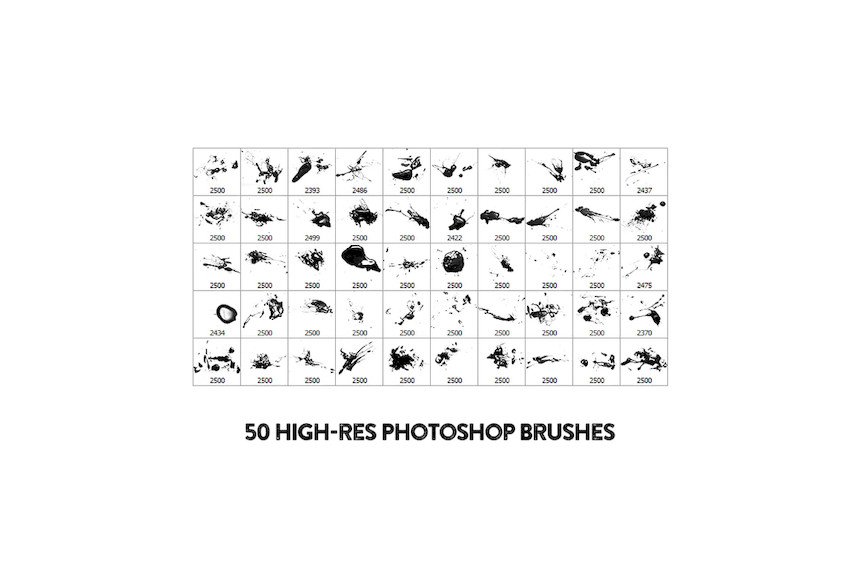 PS笔刷-50款高分辨率PS液体血液飞溅笔刷合集下载 笔刷资源 sucaiwan.com