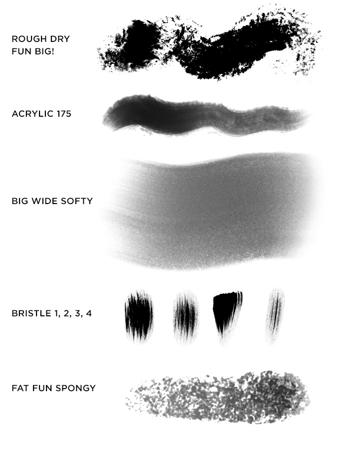 PS笔刷-油画墨水水彩铅笔粉彩水粉笔刷photoshop笔刷资源素材 笔刷资源 sucaiwan.com