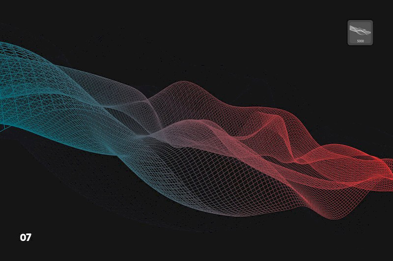 PS笔刷-流动效果网格流动立体波浪效果PS笔刷下载 笔刷资源 sucaiwan.com