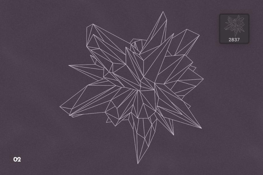 PS笔刷-抽象几何多边形线框图案PS笔刷素材资源 笔刷资源 sucaiwan.com