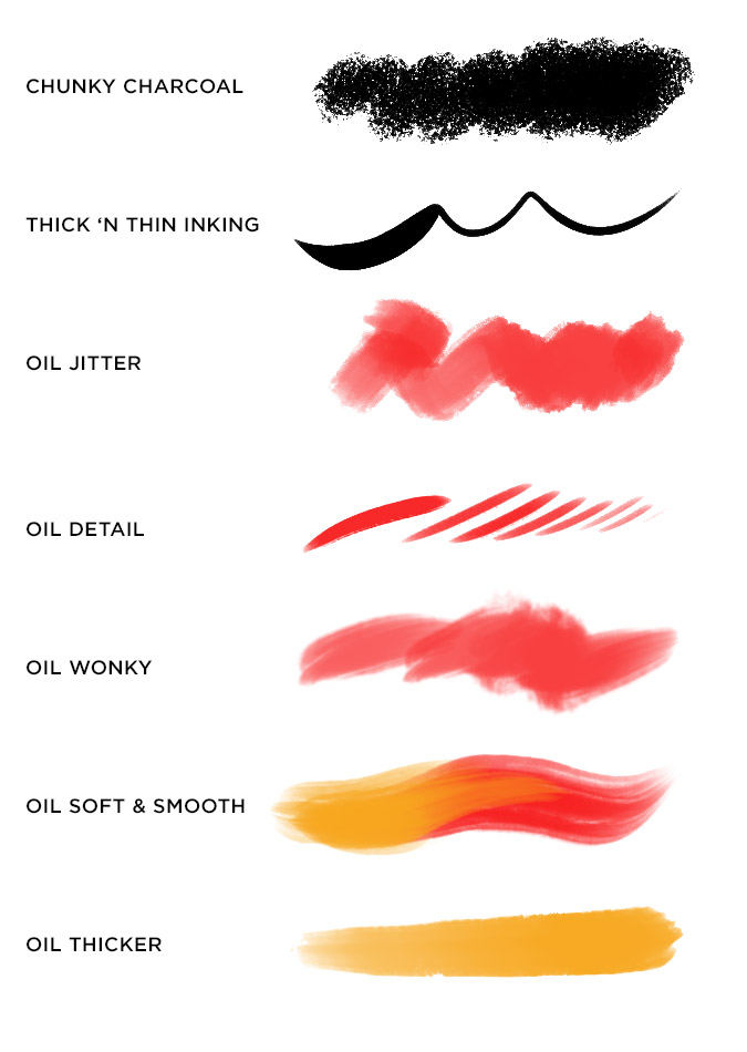 PS笔刷-油画墨水水彩铅笔粉彩水粉笔刷photoshop笔刷资源素材 笔刷资源 sucaiwan.com