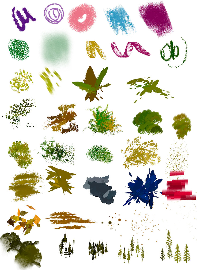 PS笔刷-森林绘画植物植物树枝树叶Photoshop笔刷合集 笔刷资源 sucaiwan.com
