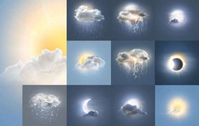 10枚写实风天气图标PNG格式