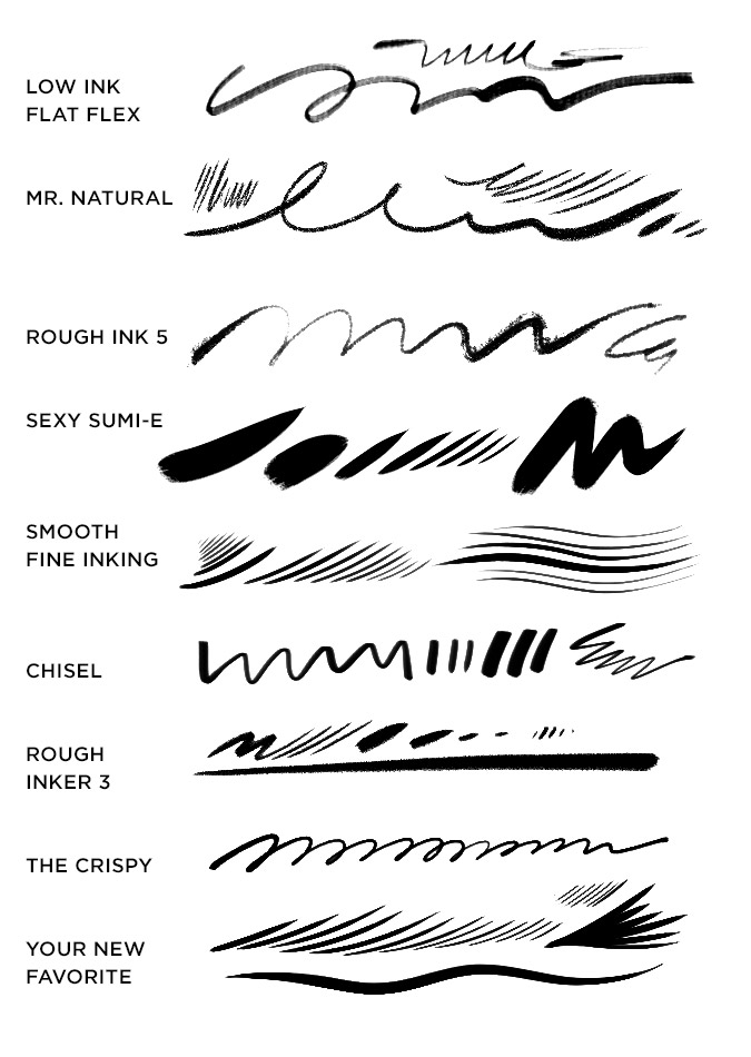 PS笔刷-油画墨水水彩铅笔粉彩水粉笔刷photoshop笔刷资源素材 笔刷资源 sucaiwan.com