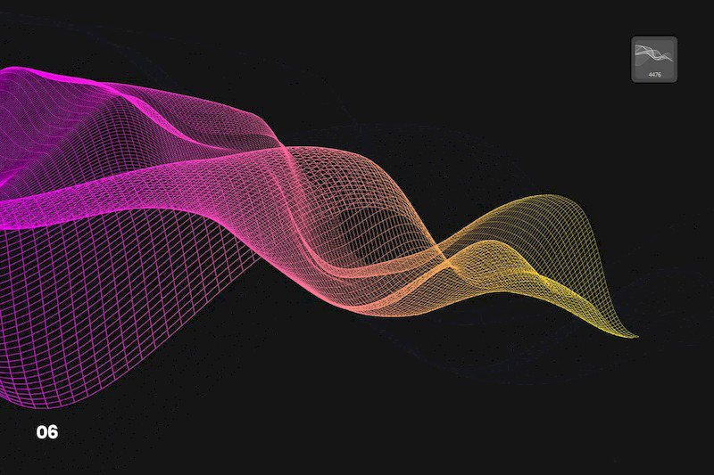 PS笔刷-流动效果网格流动立体波浪效果PS笔刷下载 笔刷资源 sucaiwan.com