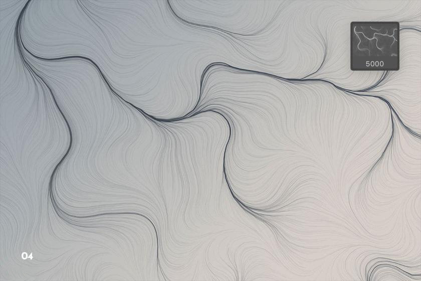 PS笔刷-抽象电场粒子流动线条纹理效果笔刷素材 笔刷资源 sucaiwan.com