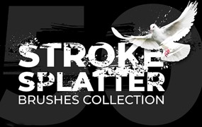 PS笔刷-50款飞溅笔触Photoshop笔刷素材合集