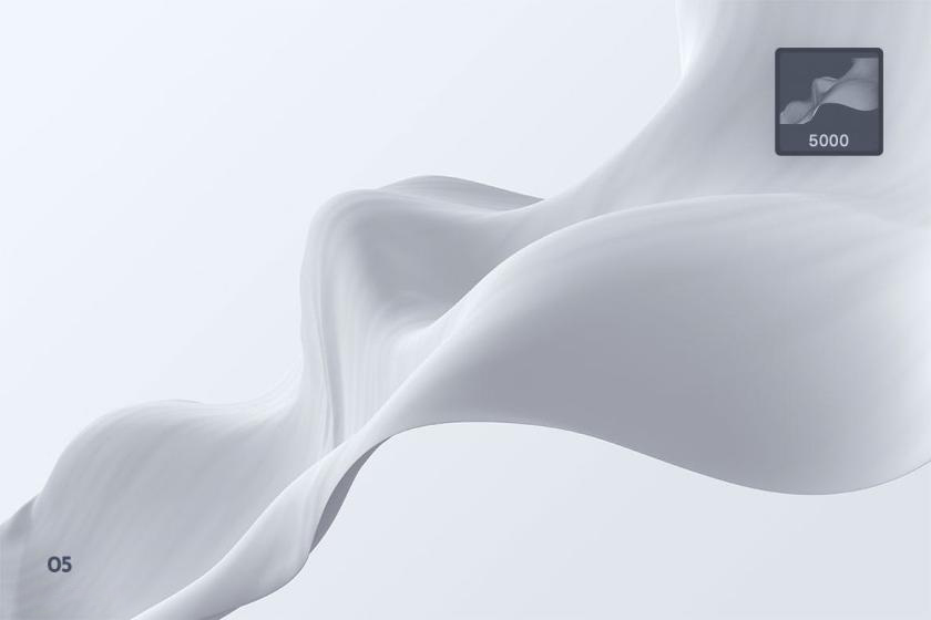 PS笔刷-3D立体波浪布丝带Photoshop笔刷素材 笔刷资源 sucaiwan.com