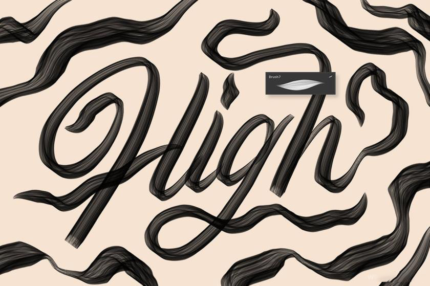 Procreate笔刷-毛笔字日式文字纹理效果笔刷素材资源 笔刷资源 sucaiwan.com