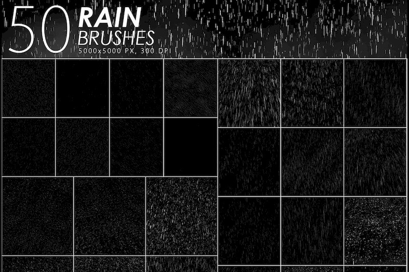 PS笔刷-精美水珠雨线雨滴PS下雨笔刷素材 笔刷资源 sucaiwan.com