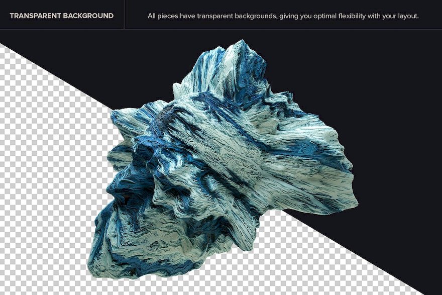 PS笔刷-抽象3D矿石石头纹理PS笔刷资源下载 笔刷资源 sucaiwan.com
