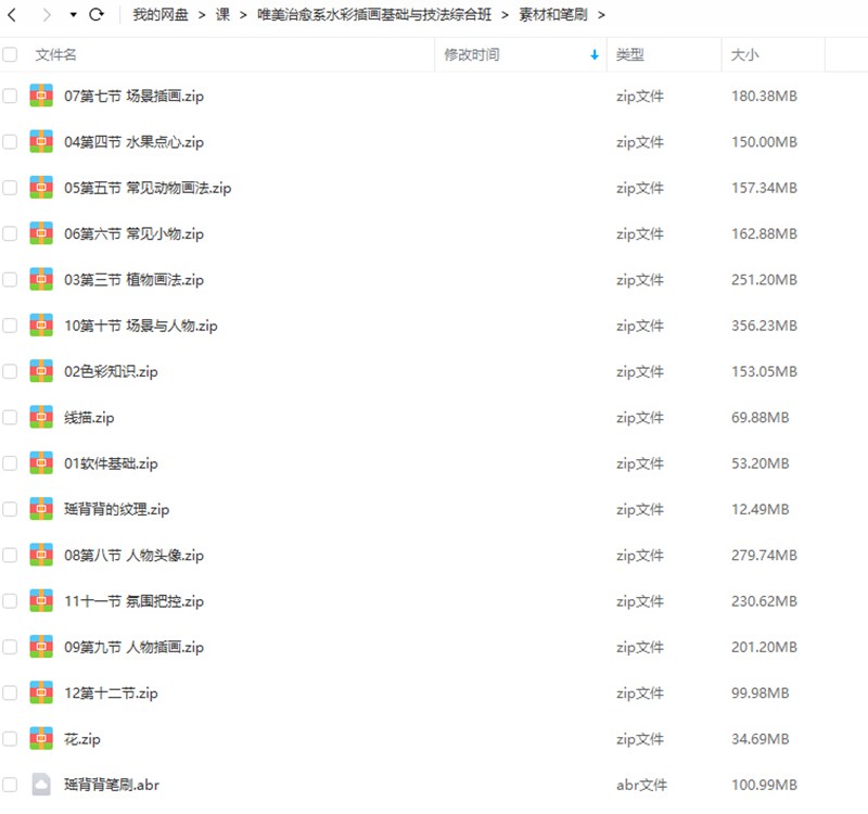 瑶背背2021年2月结课唯美治愈系水彩插画基础与技法综合班【画质高清有笔刷和素材】 设计教程 sucaiwan.com
