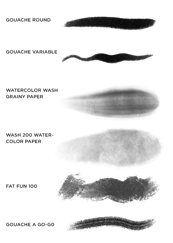 PS笔刷-油画墨水水彩铅笔粉彩水粉笔刷photoshop笔刷资源素材 笔刷资源 sucaiwan.com