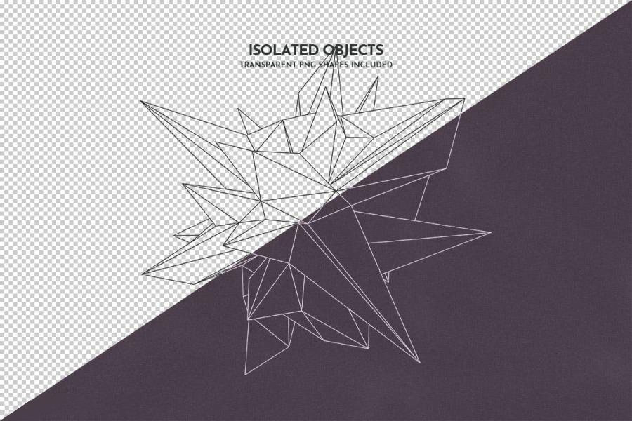 PS笔刷-抽象几何多边形线框图案PS笔刷素材资源 笔刷资源 sucaiwan.com