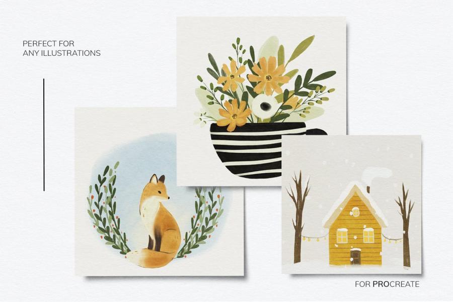 Procreate笔刷-自然水粉画笔笔刷素材下载 笔刷资源 sucaiwan.com