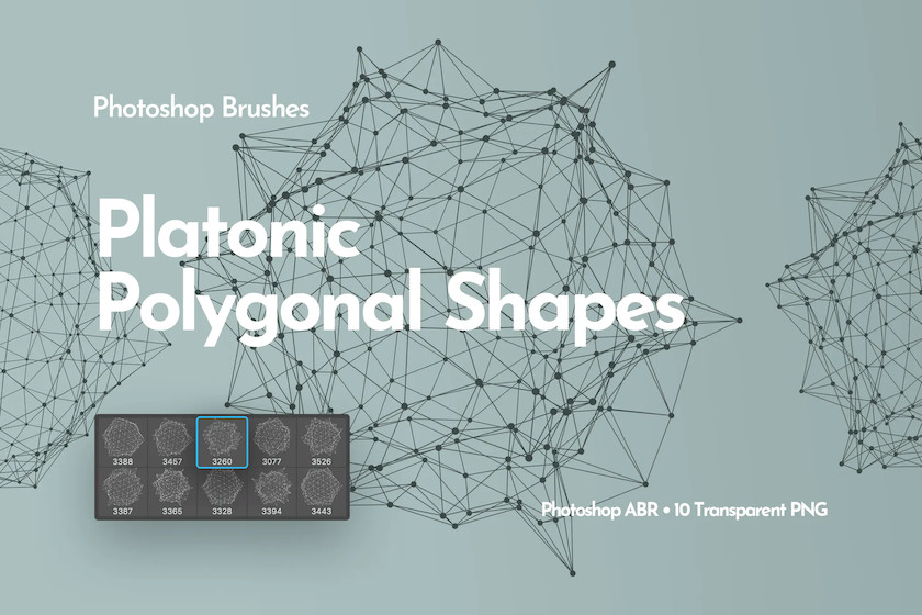 PS笔刷-网格几何多边形形状Photoshop笔刷资源 笔刷资源 sucaiwan.com