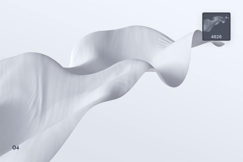 PS笔刷-3D立体波浪布丝带Photoshop笔刷素材 笔刷资源 sucaiwan.com