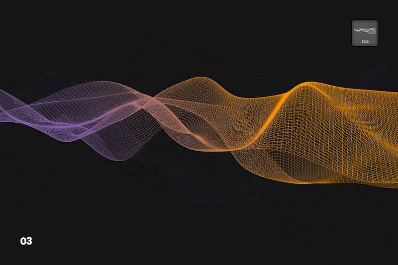 PS笔刷-流动效果网格流动立体波浪效果PS笔刷下载 笔刷资源 sucaiwan.com