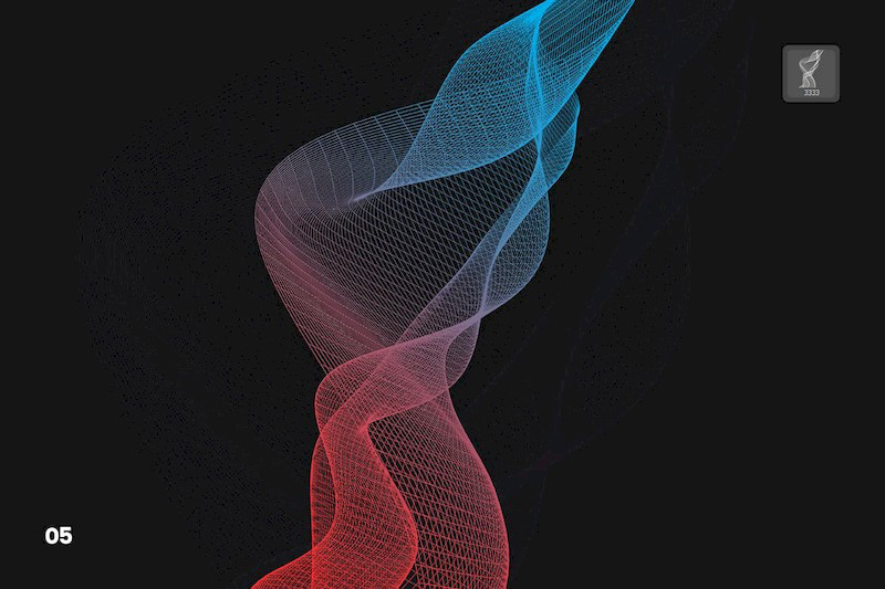 PS笔刷-流动效果网格流动立体波浪效果PS笔刷下载 笔刷资源 sucaiwan.com