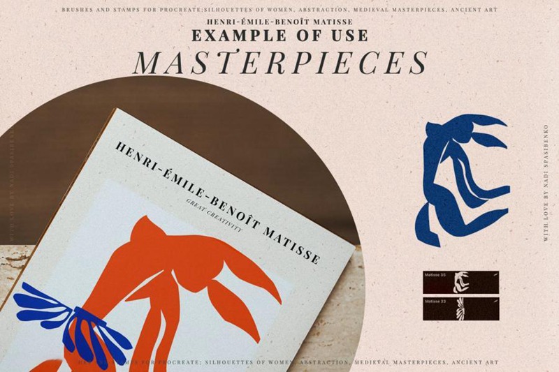 PS笔刷-抽象手绘艺术风格的中世纪古埃及罗马主题图案ps笔刷 笔刷资源 sucaiwan.com