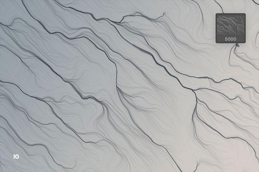 PS笔刷-抽象电场粒子流动线条纹理效果笔刷素材 笔刷资源 sucaiwan.com