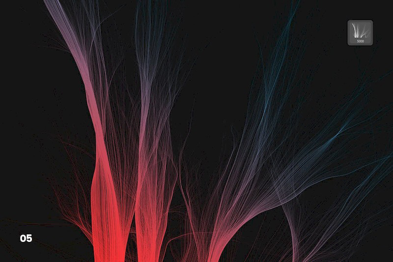 PS笔刷-渐变色发丝线条PS笔刷合集下载 笔刷资源 sucaiwan.com