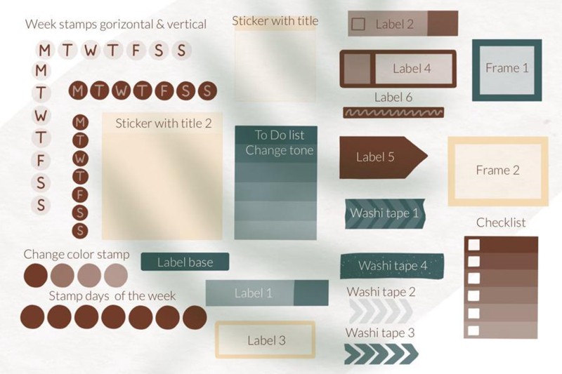 Procreate笔刷-日程计划安排图案贴纸笔刷素材 笔刷资源 第4张-素材湾丨精选海外优质设计素材资源 Procreate笔刷-日程计划安排图案贴纸笔刷素材 笔刷资源 sucaiwan.com