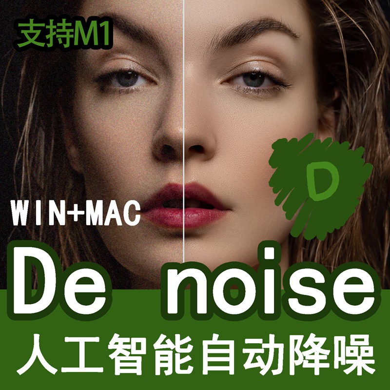 PS插件：智能ps降噪DeNoise磨皮调色插件AI去杂色3.2.0win中文版mac topaz 插件预设 sucaiwan.com