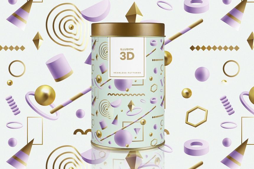 PNG素材-梦幻色3D几何图形元素PNG素材包 图片素材 sucaiwan.com