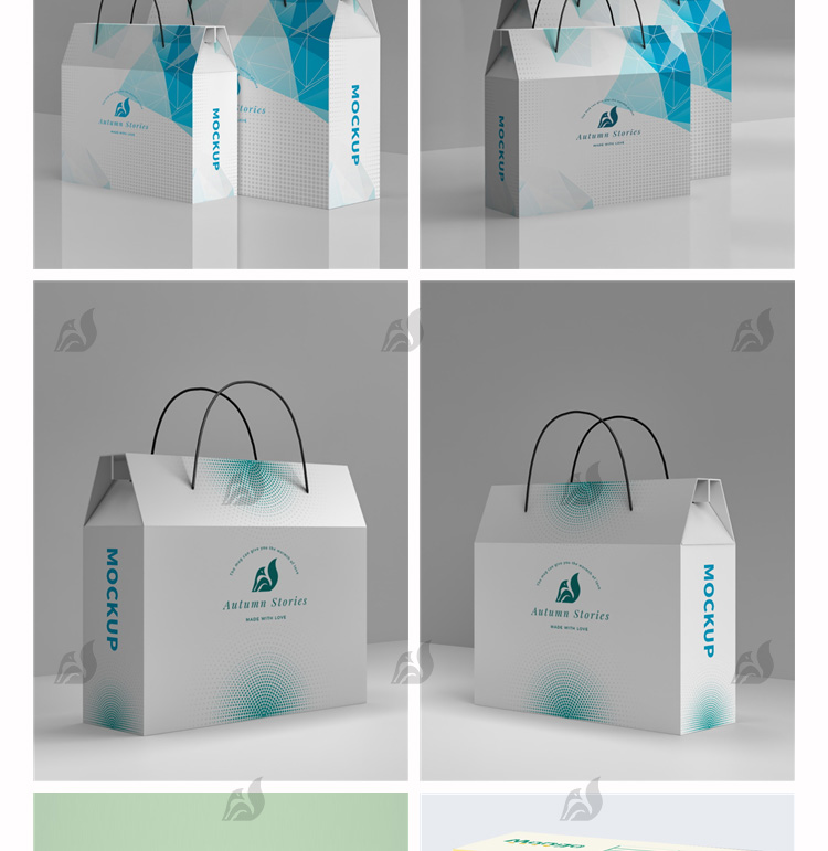 87款礼盒手提箱卡扣纸箱五谷干果水果包装箱子VI提案样机PSD设计素材 设计素材 sucaiwan.com