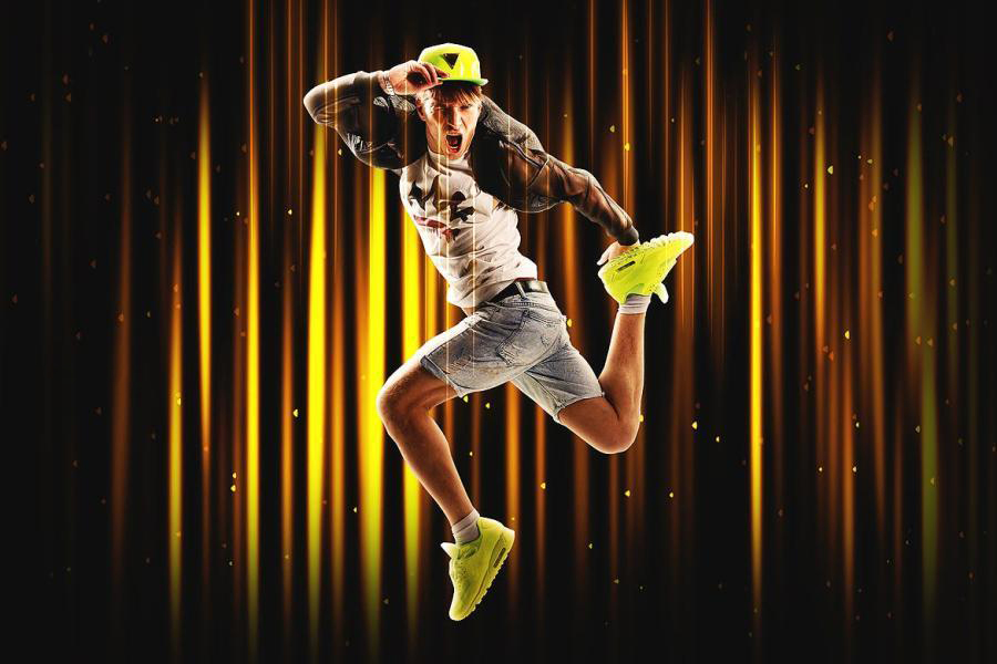 PS动作-照片添加发光线条特效PS动作素材 插件预设 sucaiwan.com