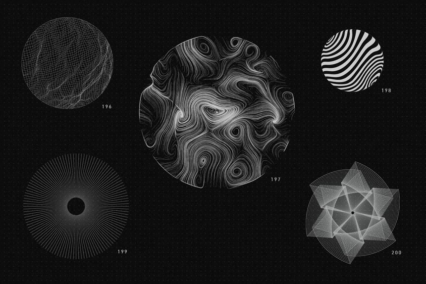 PNG素材-200款不规则几何图形矢量素材合集 图片素材 sucaiwan.com