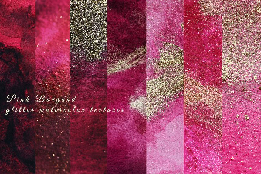 PNG素材-粉红色水彩金色纹理背景图PNG素材 图片素材 sucaiwan.com