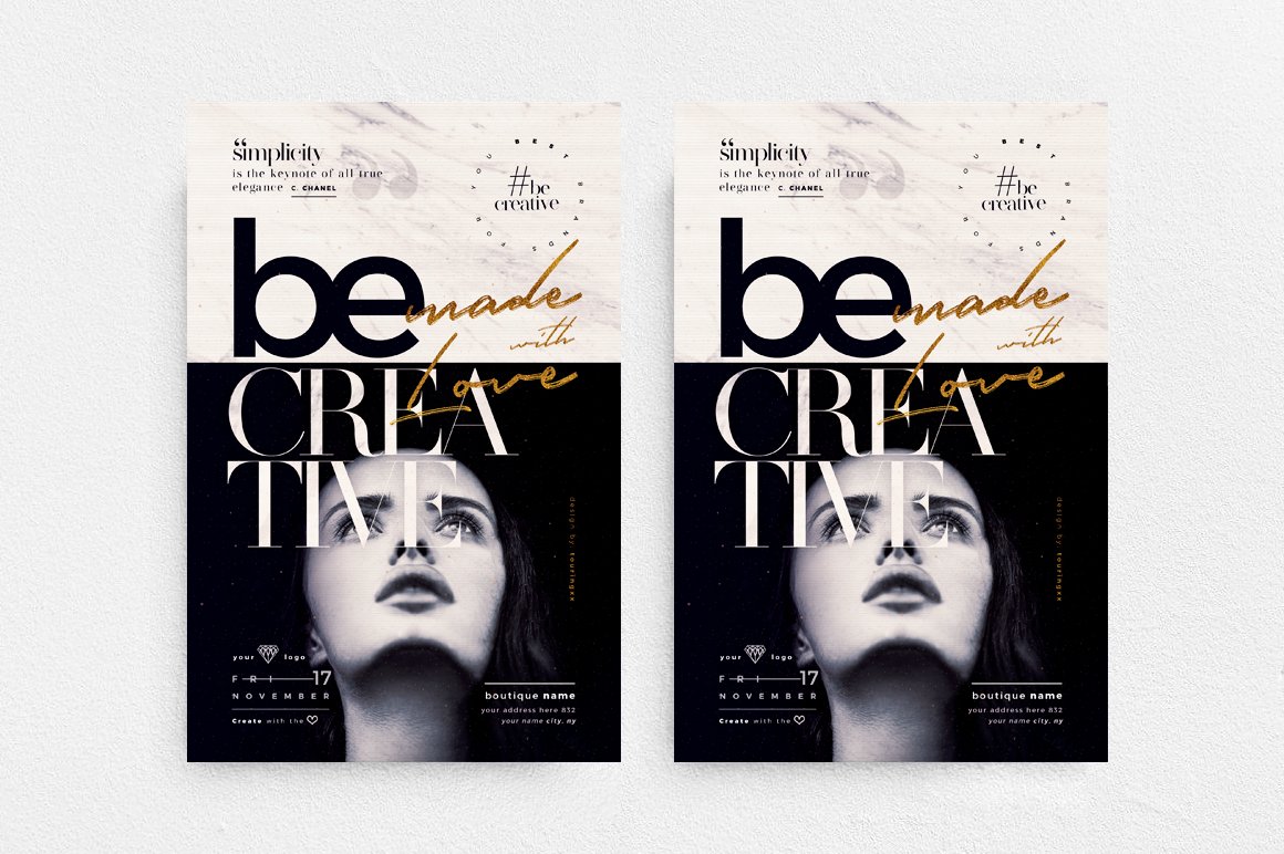 海报模板-100款时尚新潮传单海报PSD设计模板 图片素材 sucaiwan.com