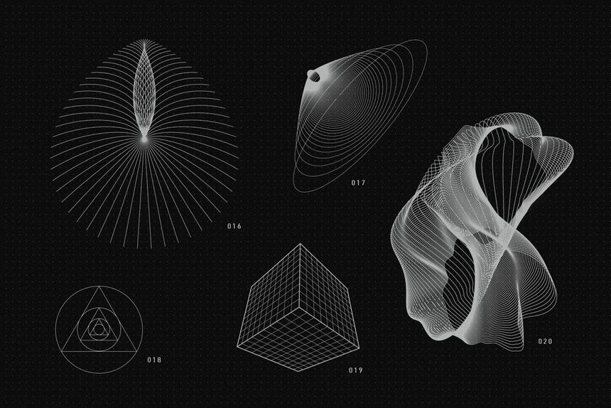 PNG素材-200款不规则几何图形矢量素材合集 图片素材 sucaiwan.com