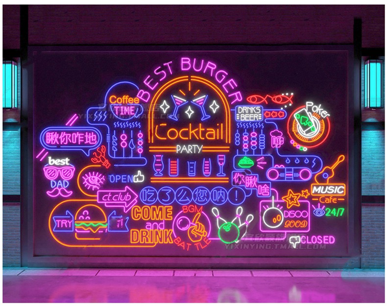 130套草图大师现代霓虹灯SU模型商业街装饰led灯箱牌墙饰发光字招牌 设计素材 sucaiwan.com