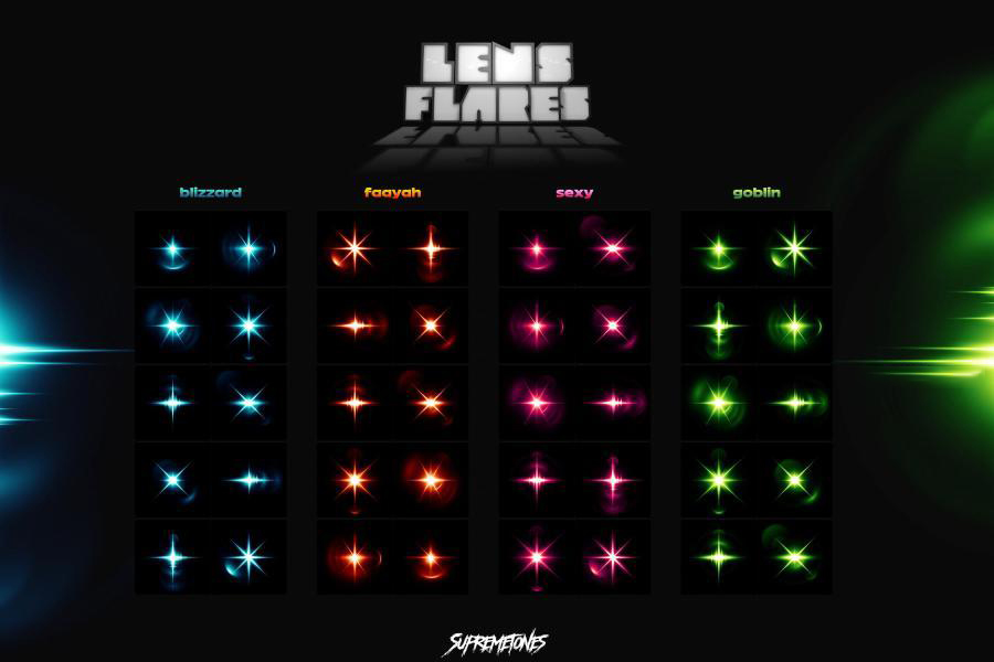 PNG素材-50款创意光学镜头霓虹色灯光闪光光芒效果PNG素材 图片素材 sucaiwan.com