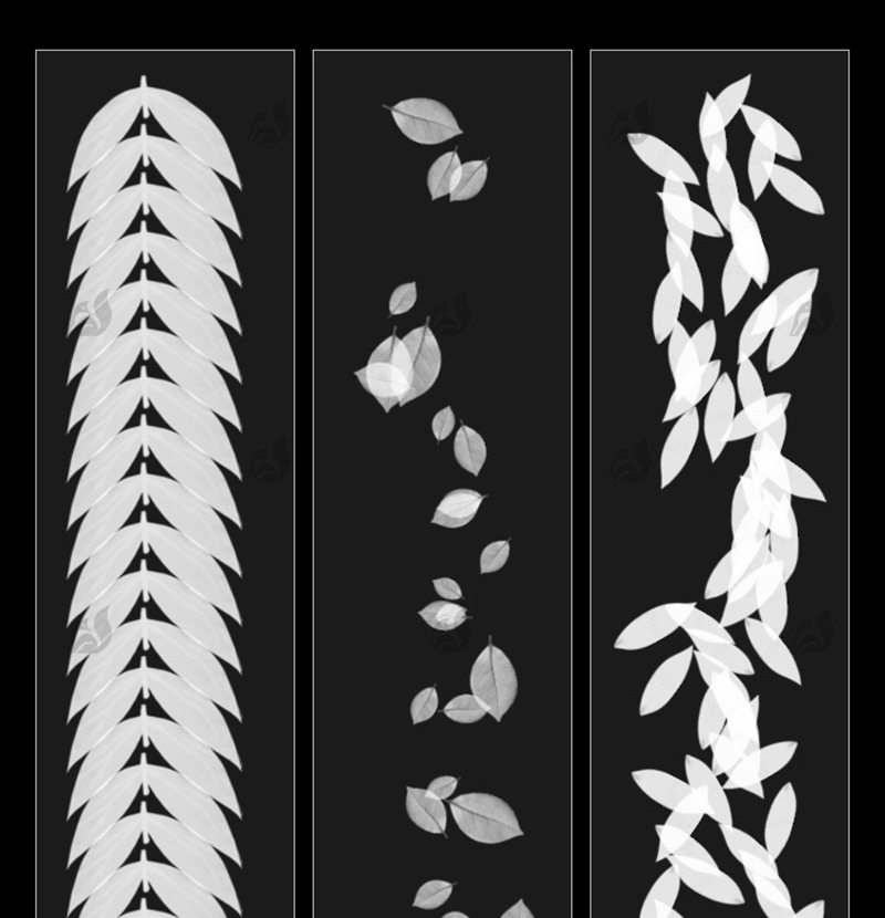 34款森林剪影植物树叶灌木花朵草外景水墨插画手绘基础ps笔刷绘画素材 笔刷资源 sucaiwan.com